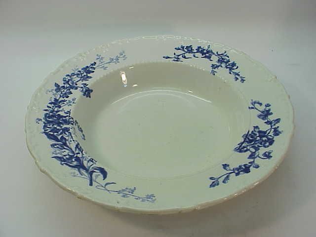 ANTIQUE WEDGWOOD FLOW BLUE~HUGE 13 BOWL~FLORAL england  