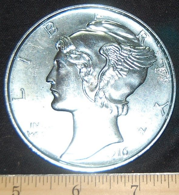 1916 D Mercury Dime US Commemorative Large Medal RARE Key Coin  