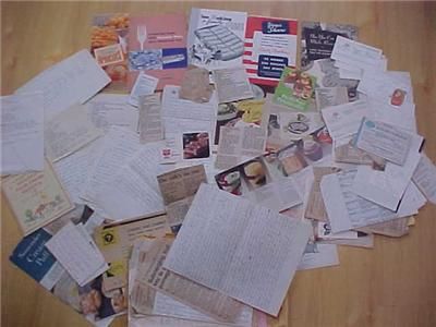 LOT OF VINTAGE RECIPES ~ BOOKLETS, BETTY CROCKER, NEWSPAPER,PERSONAL 