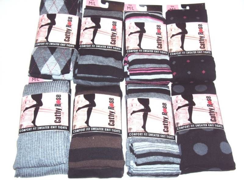 LADIES TIGHTS LEGGINGS SWEATER KNIT WINTER THICK S/M  