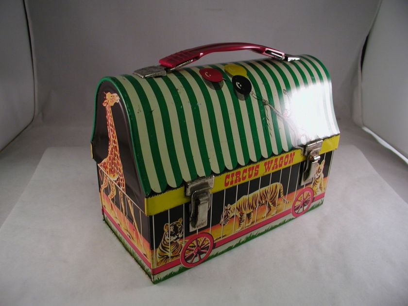 DOME TOP CIRCUS WAGON METAL 1958 RARE LUNCH BOX PAIL TIN 423 S  