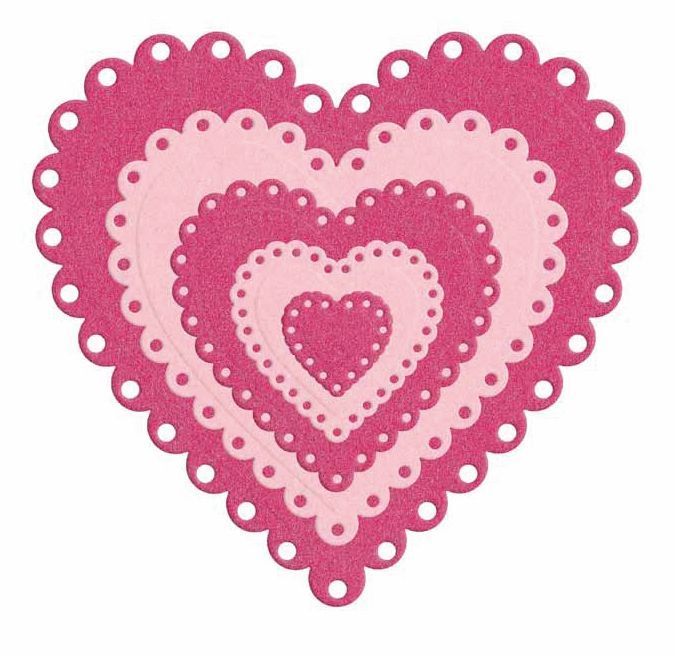   Crafts DC0259 Nesting Eyelet Hearts 5 Cutting Dies NEW  