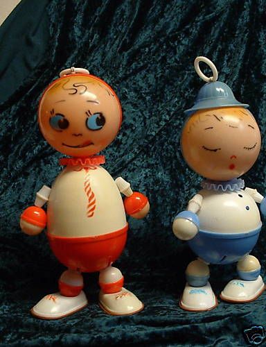 Vintage Nursery Decor Crib Mobile Roly Polly Dolls 1950  