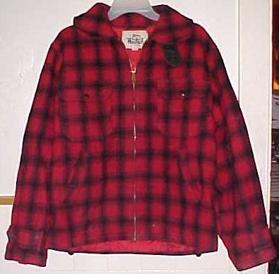 Vintage Woolrich Red & Black Wool Hunting Jacket Sz 42  