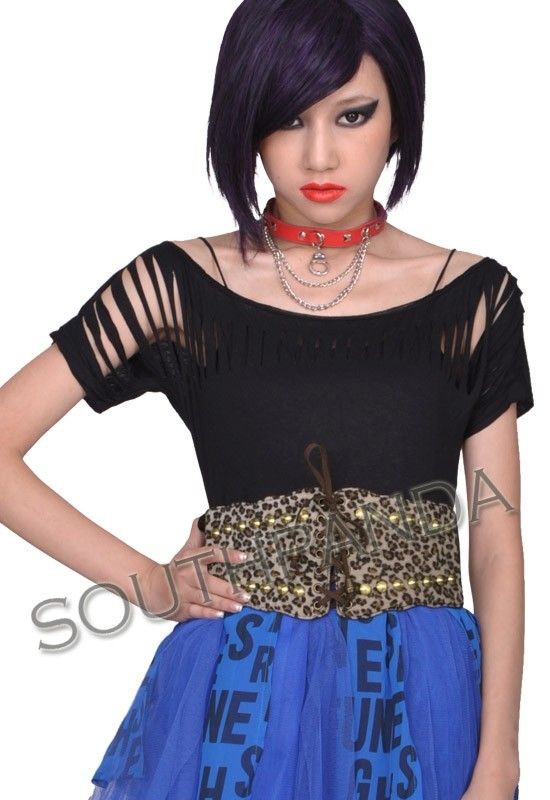 JB036 Brown Punk Rock Leopard Gothic EMO Rivet Belts  