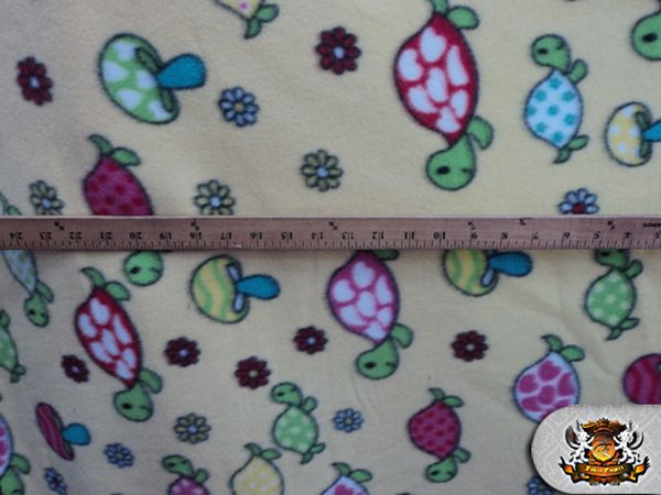 POLAR FLEECE FABRIC PRINTED *TURTLE 1* BTY  