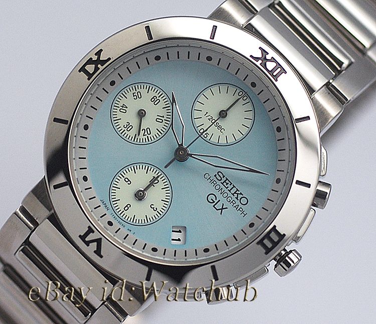 Rare SEIKO BABY BLUE GLX MASTERPIECE CHRONOGRAPH WATCH  