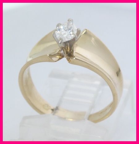 14kyg Marquise Diamond Solitaire Engagement Ring .35ct  