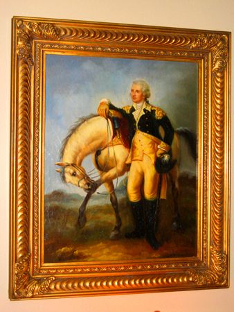 Historic GEORGE WASHINGTON Patriotic PAINTING Framed  