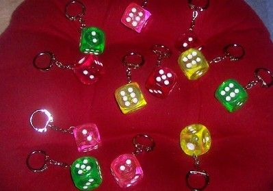 LOT OF 72 DICE KEYCHAINS  