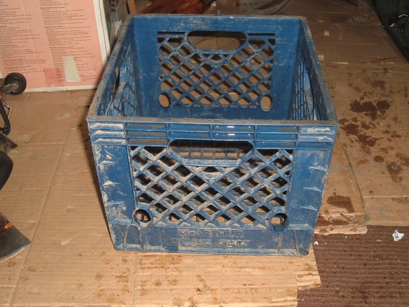 vtg dairy milk crate container plastic storage tote  