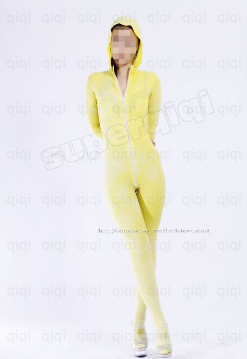 Latex/Rubber 0.45mm Catsuit Suit Hoody Costume Classic  