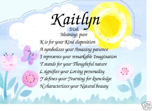 KAITLYN Personality and Meaning of Name Print NEW  