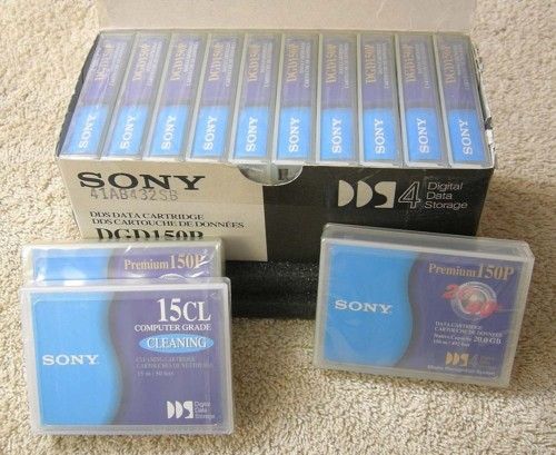 NEW Lot of 12 150P Sony Data Tapes Plus Cleaning Tape  
