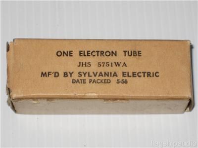   NIB Sylvania 12AX7 CHS 5751WA 5751 Black Plate Triple Mica Tube  