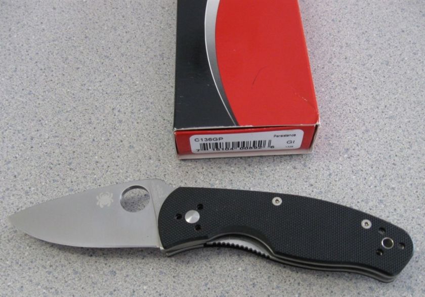 NEW Spyderco C136GP Persistence G 10 8Cr13MoV Steel  