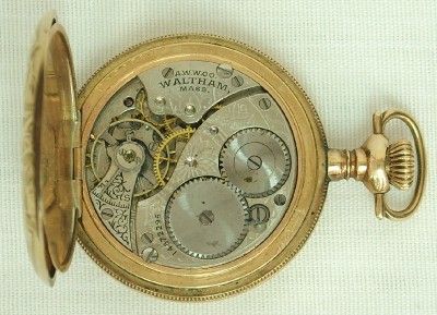 ANTIQUE WALTHAM MECHANICAL POCKET WATCH 1906 SIDEWINDER HUNTER CASE GF 