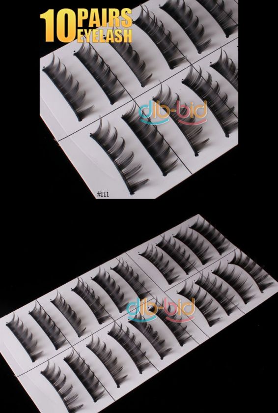 10 Pair Thick Soft Long False Eyelashes Eye Lashes #H1  