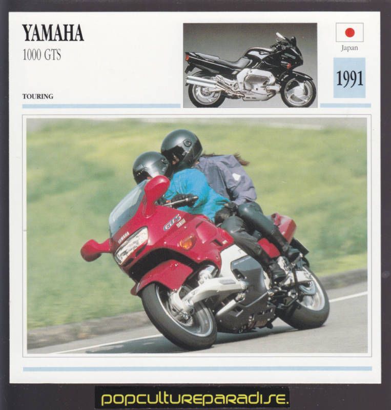 1991 YAMAHA 1000 GTS Motorcycle ATLAS PICTURE SPEC CARD  