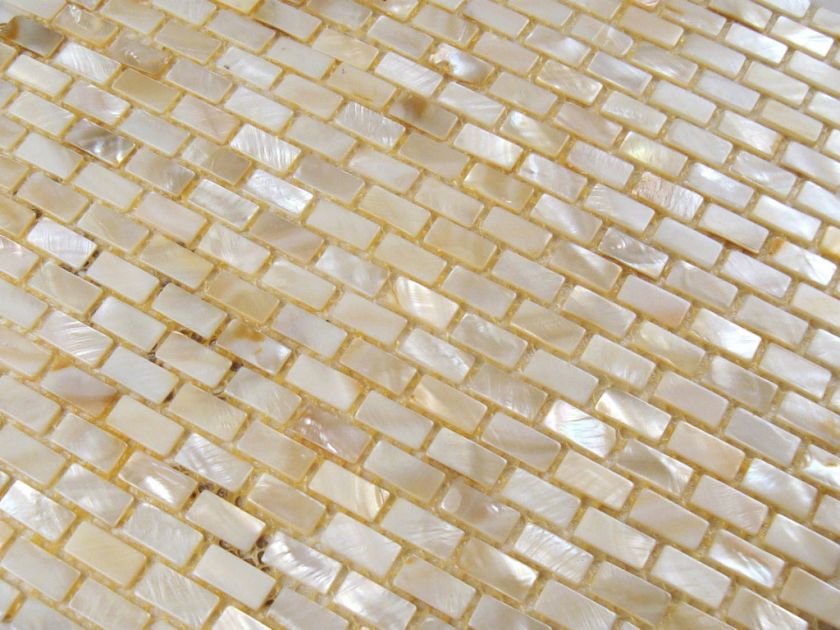 MILK & HONEY BRICK NATURAL SHELL MOSAIC BACKSPLASH TILE   BY THE FOOT 