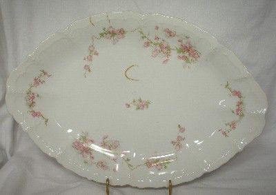 HABSBURG Austria china # 9322 Pink Flowers Platter 14  