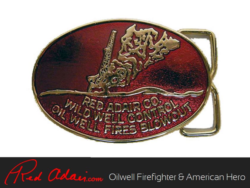 Red Adair Logo Belt Buckle (Available in Gold or Brass)  