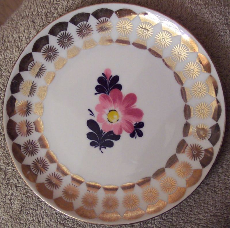 WINTERLING Bavaria Roslau SALAD PLATE ~ Floral & Gold  