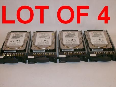 LOT OF 4 IBM 73GB U320 10K SCSI HARD DRIVES 26K5821  