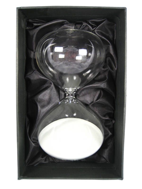 WHITE Sand Glass Hourglass 30 minute Timer Modern  