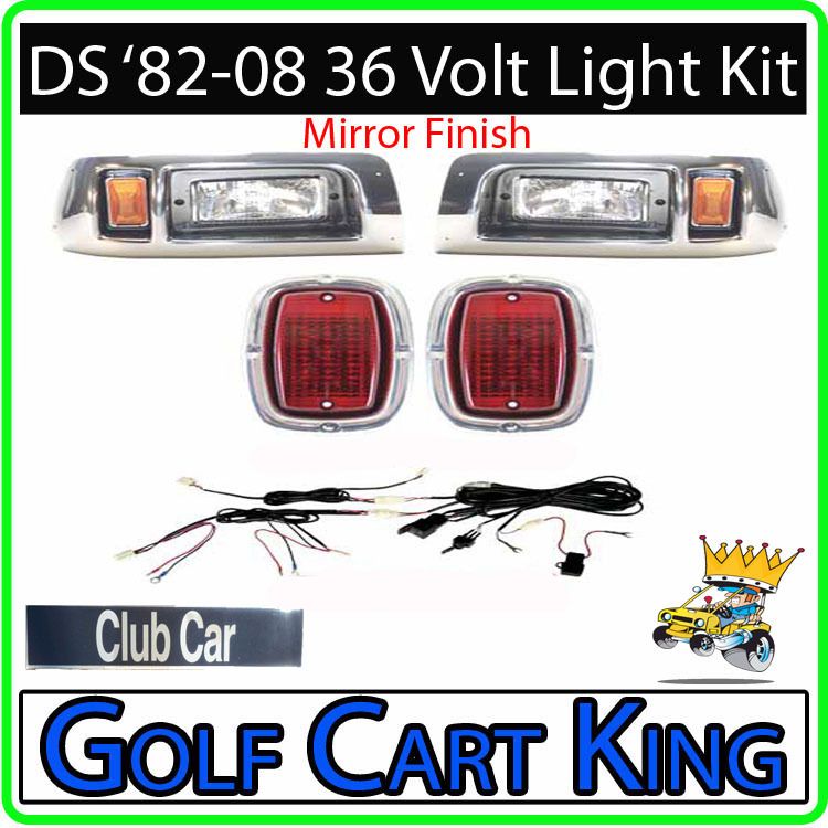 Mirror Finish Club Car Golf Cart Headlight   Light Kit  