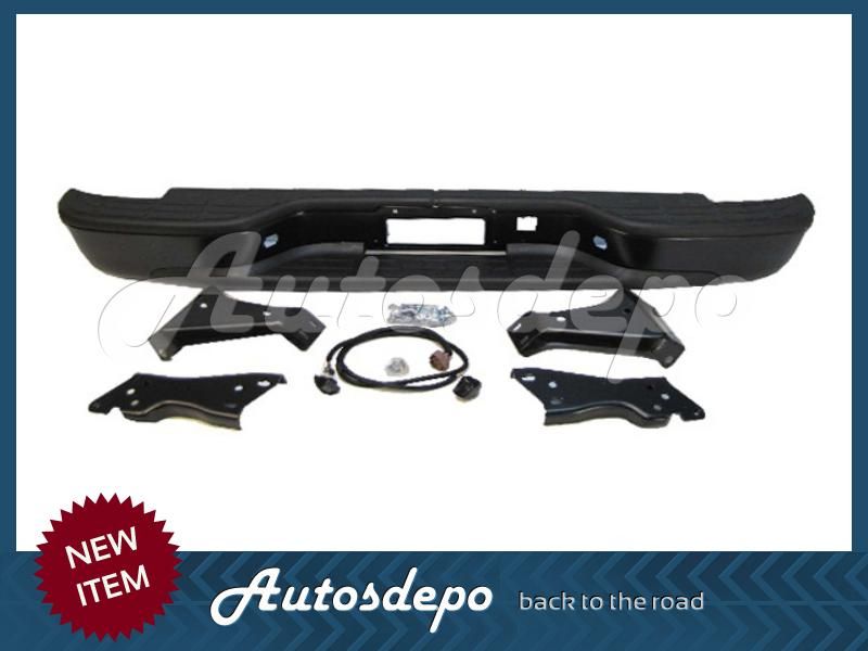 99 06 CHEVY SILVERADO REAR BUMPER BLACK STEPSIDE W/BRT  