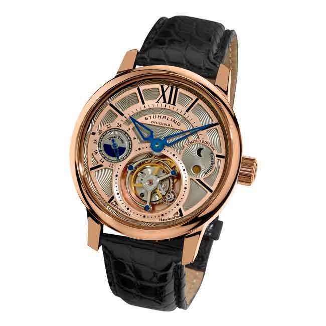   Imperial Tourbillon SE Rosetone Case Black Leather Mens Watch  