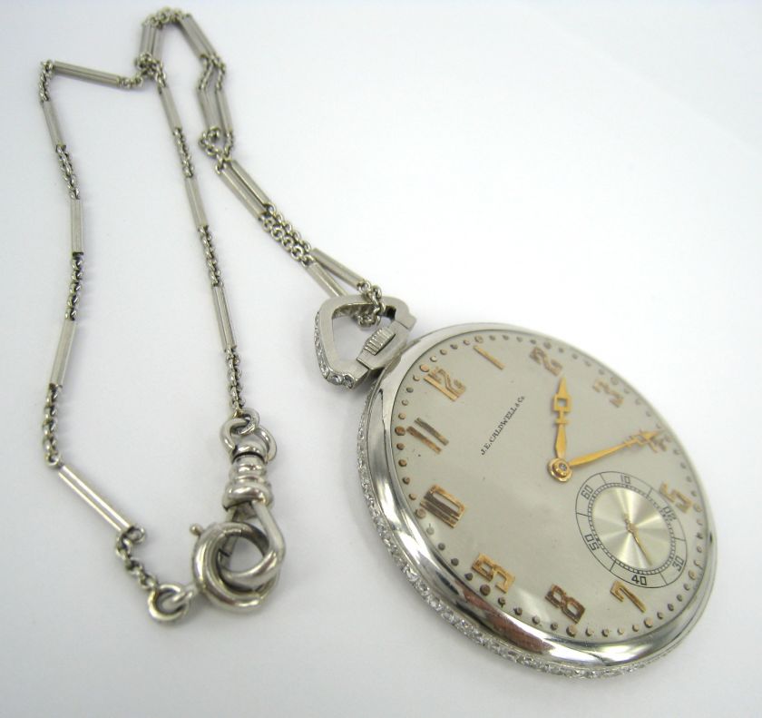   Caldwell y reloj y cadena de bolsillo de platino diamante de Co. 5ct