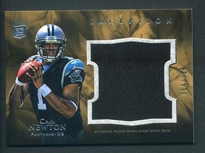 2011 Topps Inception Cam Newton Rc Rookie Jumbo Jersey 154/158  