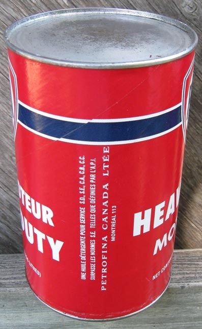 FINA Heavy Duty Motor Oil Quart Cardboard & Tin Can  