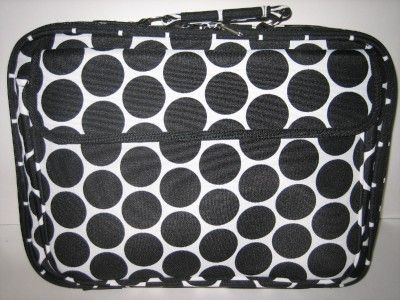 NEW BLACK POLKA DOT 17 INCH LAPTOP CASE BAG W/ STRAP  