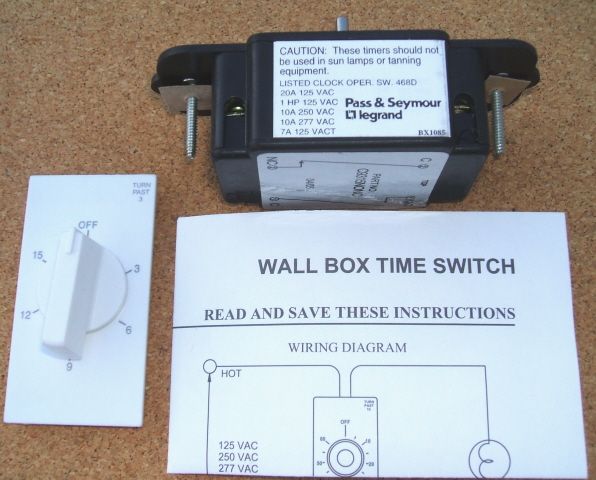 Timer 15 Min. 20 amp 125 v White Pass & Seymour 97015 W  