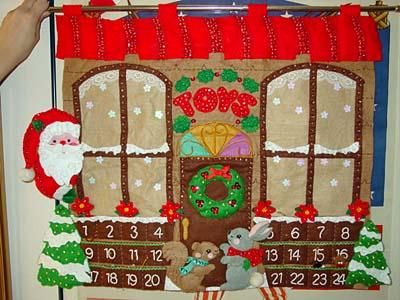 FinishedDIMENSIONS ~ SANTA CLAUS ~ ADVENT CALENDAR ~ Felt  