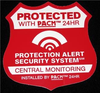 HOME SECURITY ALARM SYSTEM DECALS signs in store too  