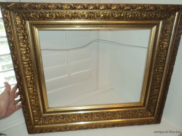 ANTIQUE Old Victorian GILT Gesso & Wood FRAME 16 1/8th x 20  