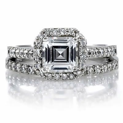 75Ct Asscher Cut Engagement Ring 14K Solid Gold  