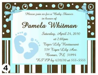 20 BABY SHOWER INVITATIONS PINK, BLUE, GREEN  