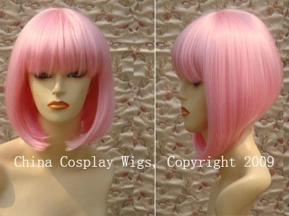 Light pink Chin Length BOB party cosplay hair wig  