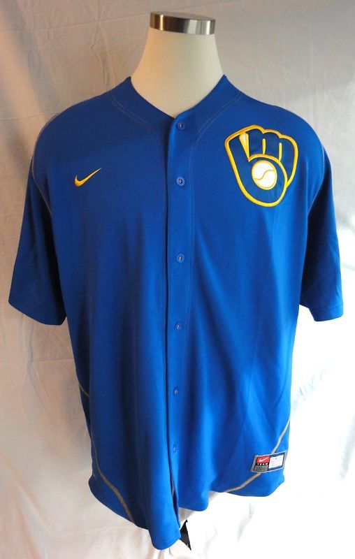 Milwaukee Brewers Royal Blue Nike Jersey Adult Medium  