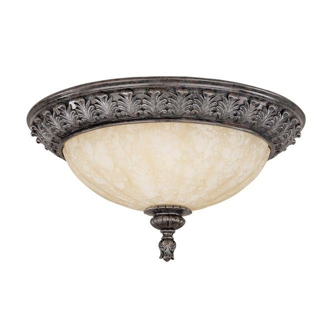 NEW 3 Light Md Flush Mount Ceiling Lighting Fixture, Burnt Bronze 