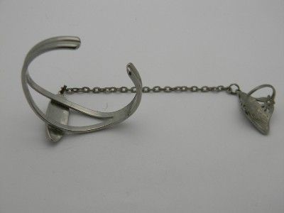 Vintage G&S 86 Cuff Bracelet w/ Chain to Matching Ring  