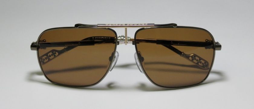 CHROME HEARTS 2 KANCHU II BROWN/GOLD AVIATOR SUNGLASSES/SUNNIES/SHADES 