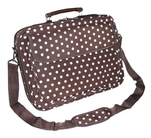 WORLD TRAVELER LAPTOP COMPUTER CASE   BROWN DOT $70  