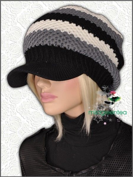 SH774 Winter Knit Fashion Visor Beanie Skull Hat Cap Newsboy Elegant 