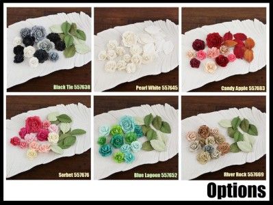 Prima Marketing~LARAINE Paper FLOWERS+Leaves~Scrapbook Cards OPTIONS 